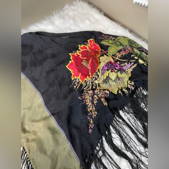 ETRO SILK beaded floral CAPE poncho - Picture 5 of 13